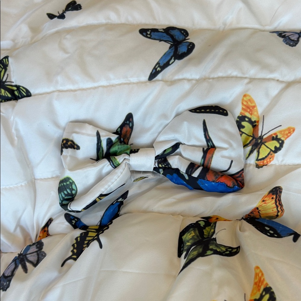 Kids Butterfly Print Puffer Jacket - Picture 7 of 7